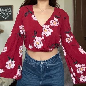 LA Hearts Red Floral Summer Top